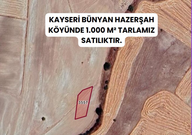 KAYSERİ BÜNYAN HAZERŞAH  KÖYÜNDE  1.000  M² TARLA SATILIKTIR - KAYSERİ BÜNYAN fotoğraf 7